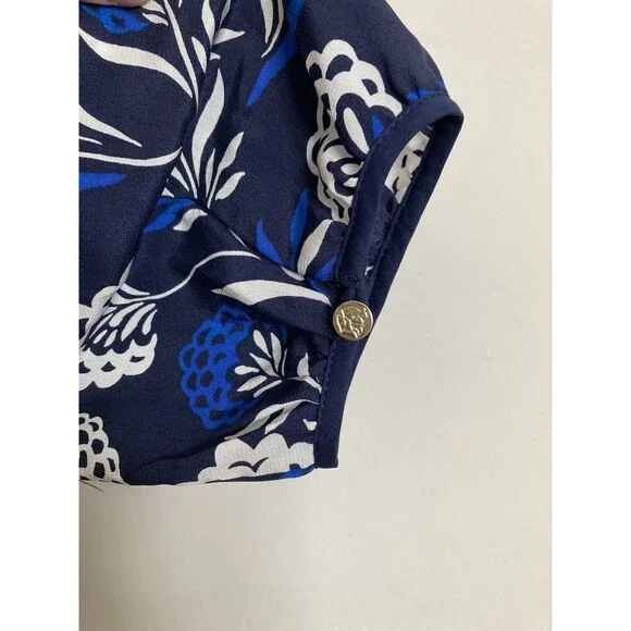 NEW Draper James Silk Midi Dress 12  Mixed Print Floral Blue - Picture 12 of 13